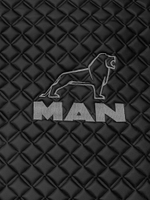 Ковры MAN TGX с 1-м ящиком (механика) (экокожа, черный, серый кант, серая вышивка)