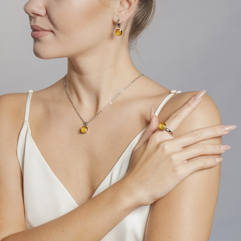 Кольцо Qudo Firenze Sunflower 18.5 мм 611434 BR/S размер 18,5