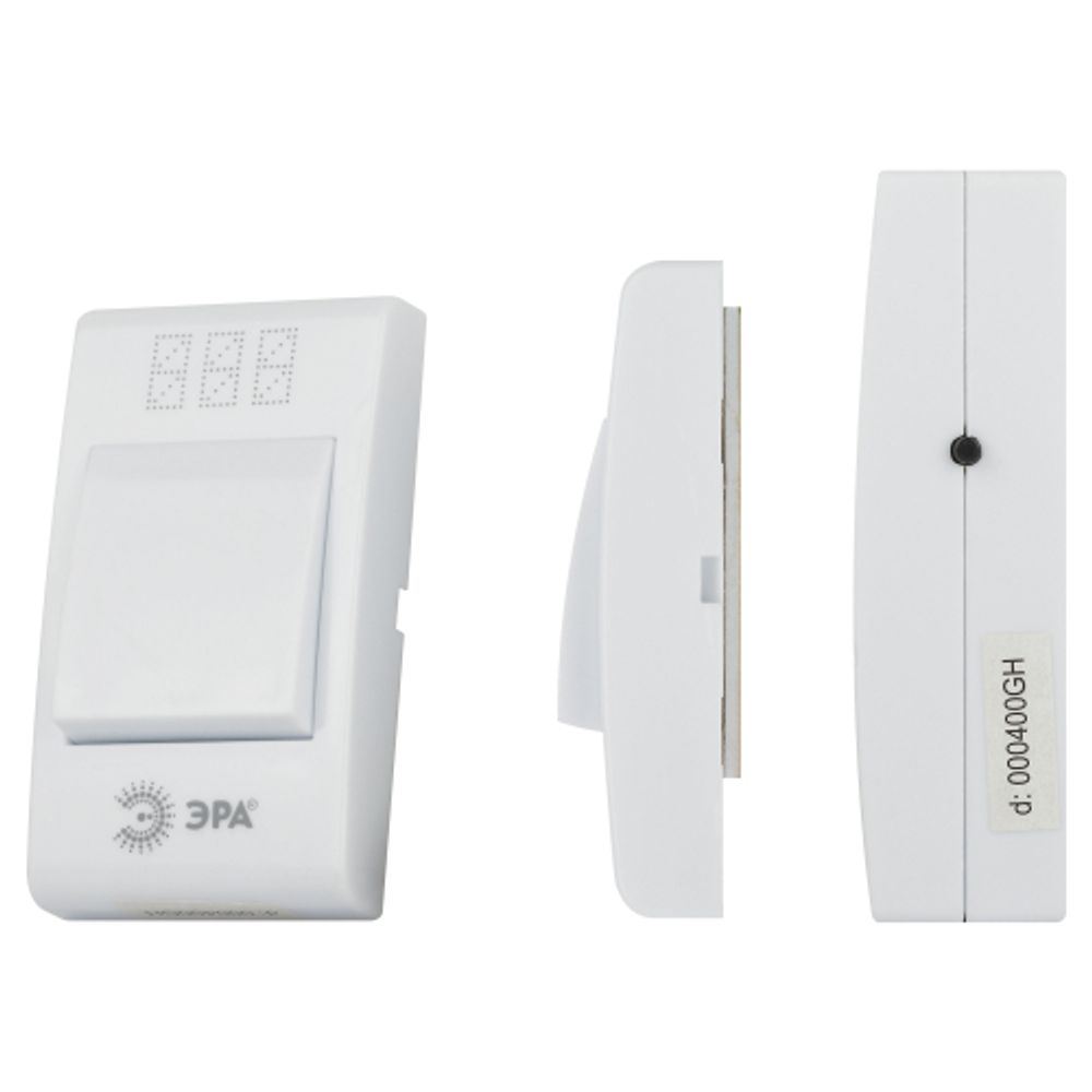 Звонок дверной ЭРА TWIN-B беспроводной две кнопки белый 32 мелодии | Электрозвонки