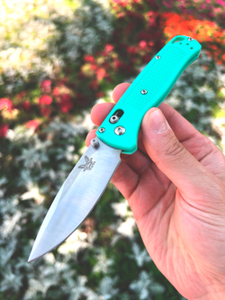Нож Benchmade 535 Bugout CIVIL MINT (редкий цвет) А+++ - минт рукоять, клинок сатин, фурнитура сатин