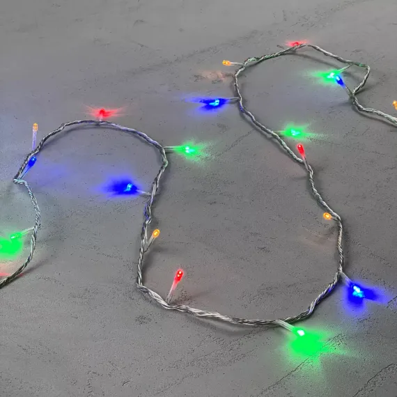 Светодиодная гирлянда с возможностью динамики 20 м., 200 разноцветных LED ламп, 24V., прозрачный силиконовый провод, IP65, Beauty Led (EST200-3W10-1M)