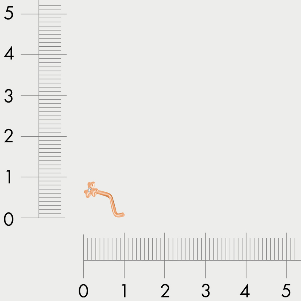 Пирсинг для женщин из розового золота 585 пробы со вставкой из фианитов (арт. 7103)