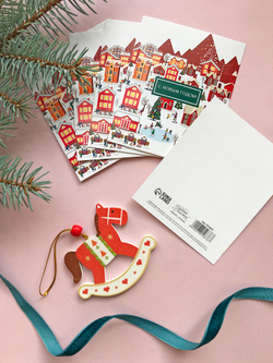 Открытка мини «Зимний городок», 8,8 х 10,7 см