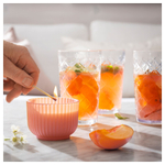 Свеча ароматическая IKEA SOCKERLONN (СОКЕРЛЁНН), Персик и свежие цветы, Розовый, 20 часов