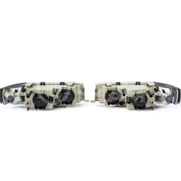 Фары ВАЗ 2110, 2111, 2112 передние в стиле BMW с Bi LED модулями 1,8 дюйма, белые галочки (тонированные поворотники)