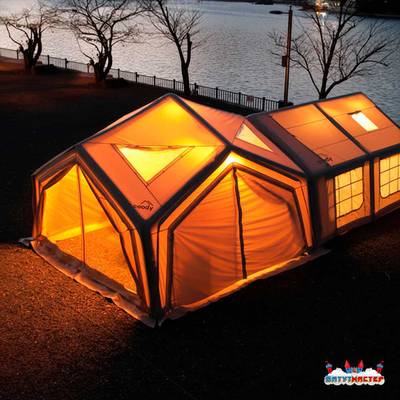 Пневмокаркасная палатка «Летний Уют» 3,6×3,6×2,5 м — семейная, кемпинговая из ПВХ