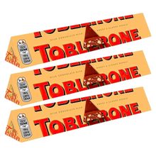 Toblerone шоколад молочный с медово-миндальной нугой 100 г, 3 шт