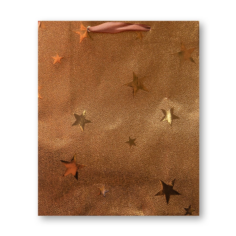 Пакет подарочный бумажный 38,5*29*8,5 см "Золотой"