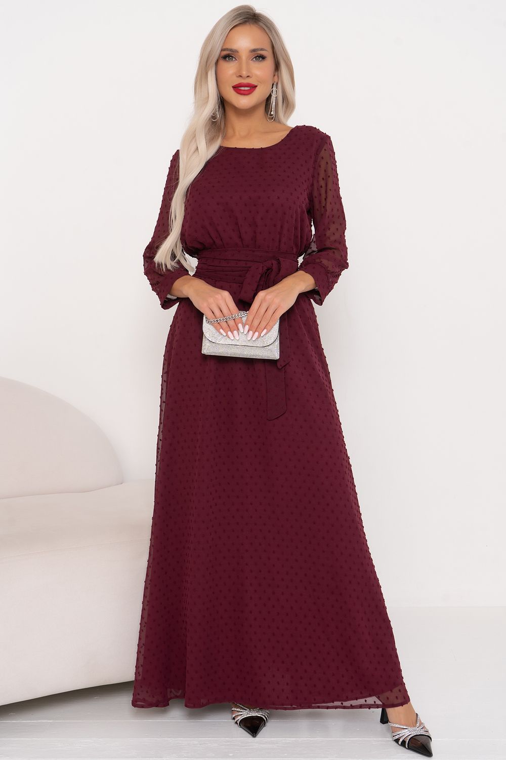 Платье Гретта (винный) Р11-1234/2 Nikol