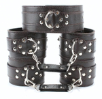 Набор фиксаторов из коричневой кожи (Цвет: коричневый)