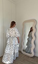 КОСТЮМ С ЮБКОЙ В ГОРОШЕК БЕЛЫЙ|ЧЕРНЫЙ