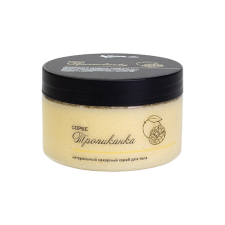 Крем-скраб для тела СОРБЕ сахарный ТРОПИКАНКА с соком ананаса, манго и маслом облепихи, ТМ ChocoLatte