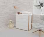 Пеленальный комод Incanto Nuvola Lux 800/5 (откидной столик) цвет белый/бук