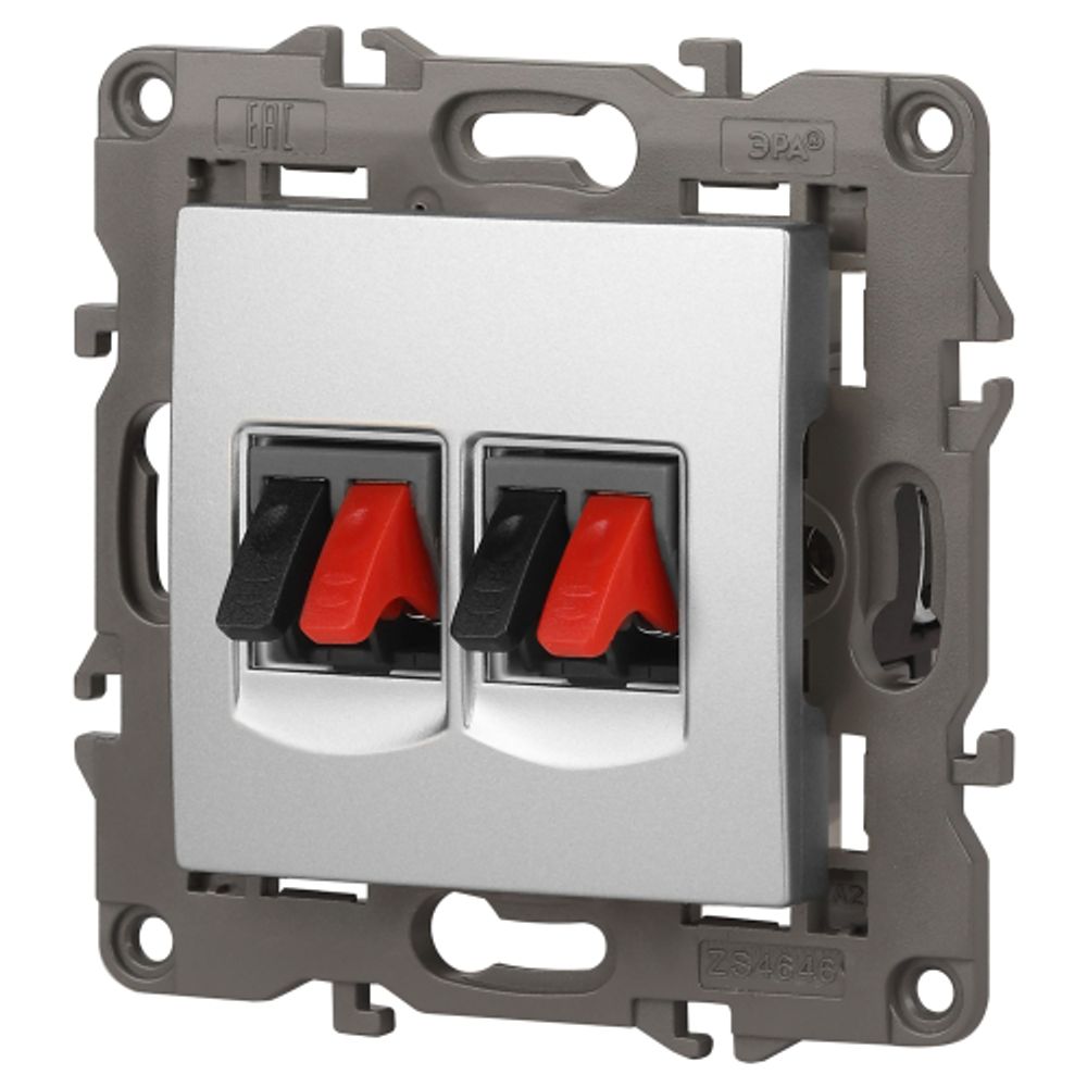 Розетка ЭРА Elegance 14-3112-03 аудио двойная IP20 алюминий