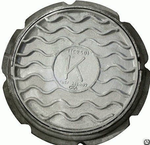 Люк канализационный чугунный тип Л А15 ГОСТ 3634-99 буква К круглый глухой