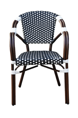 "Кабри" плетеный стул из искусственного ротанга, цвет черно-белый