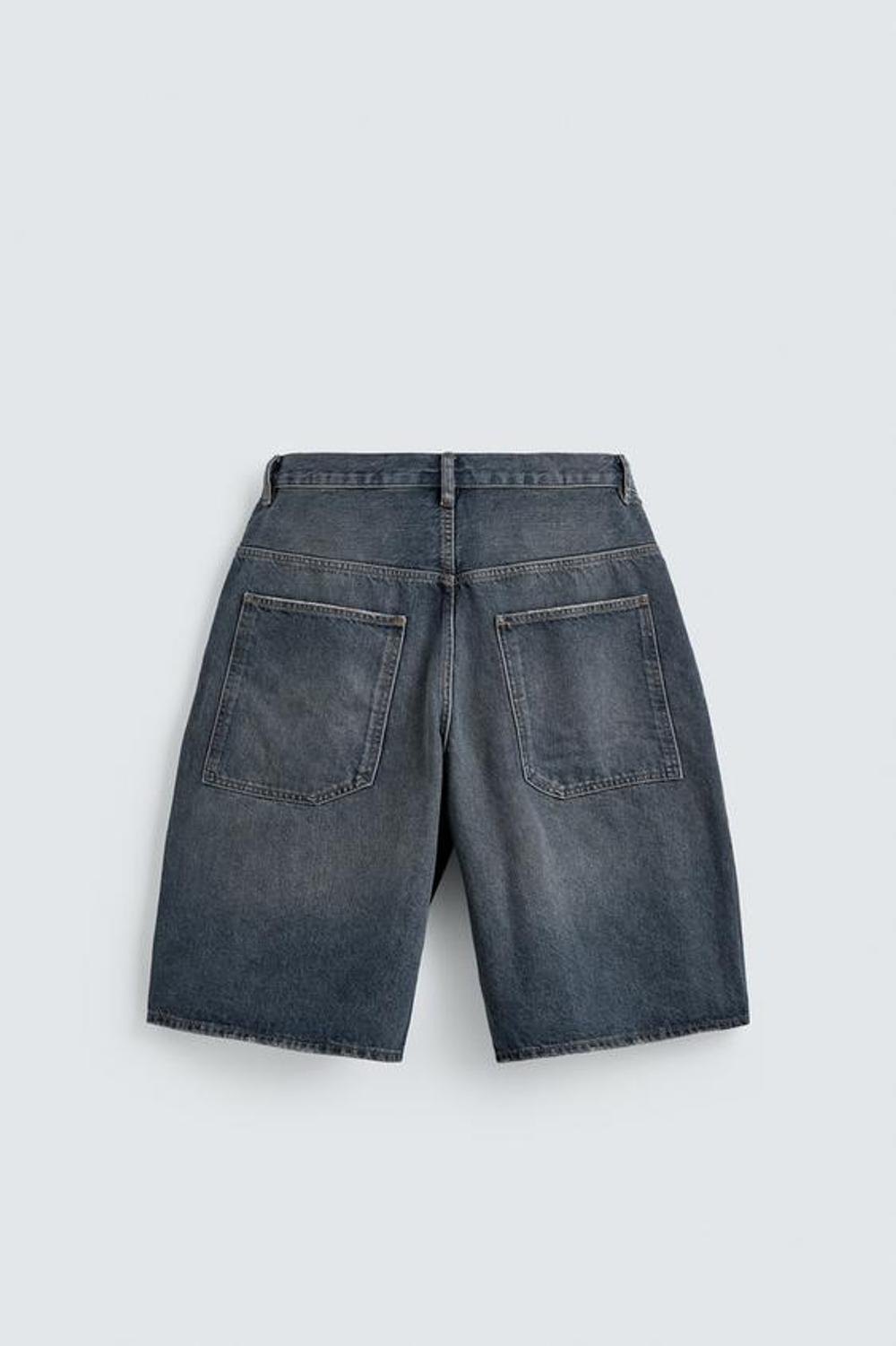 ZARA ДЖИНСОВЫЕ ШОРТЫ BAGGY FIT, СИНИЙ