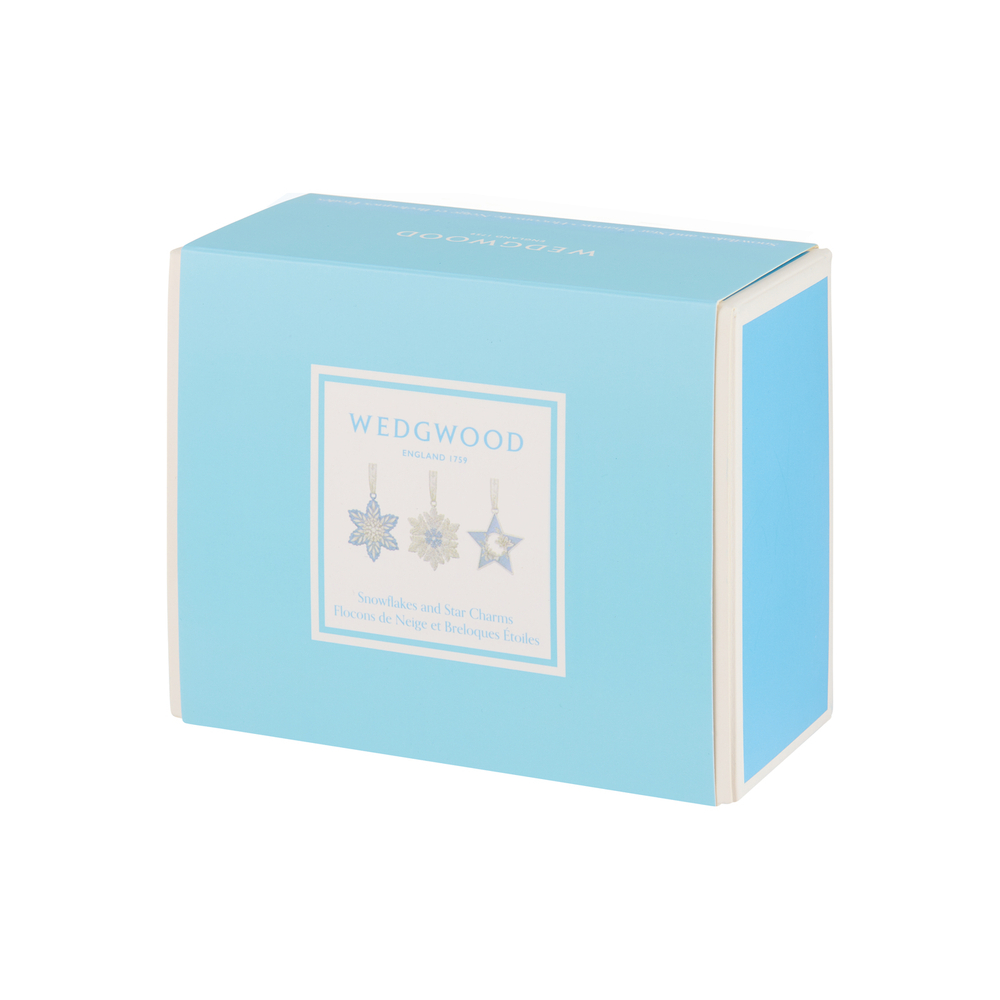 Wedgwood - Набор из 3-х подвесок &quot;Ёлочные украшения&quot; снежинки 4,5 см. / артикул   1055767  / GTIN 701587437776