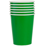 Стаканы бумажные в зеленом цвете, 250 мл, 6 шт