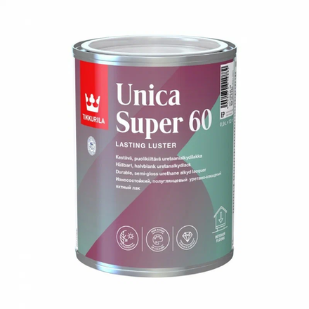 Лак полуглянцевый Tikkurila Unica super-60 (0,9л)