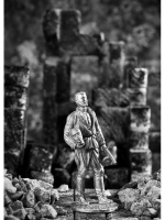 Оловянный солдатик Автоматчик с бюстом, 1945 г.