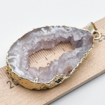 Подвеска срез агата в оправе, размер камня 43*31 мм, цена за 1 шт