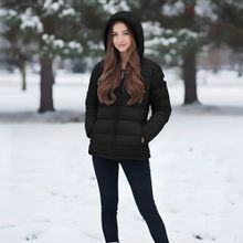 Куртка утепленная с капюшоном жен. MIKASA MT913-049-XS, р.XS, полиэстер, нейлон, черный