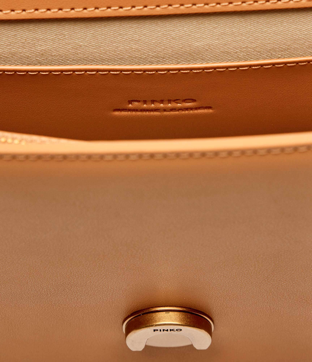Кожаная сумка-мессенджер love one classic Pinko - коричневый(100053 A0F1)