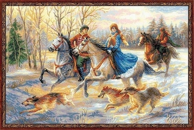 "Русская охота"-1639 вышивка
