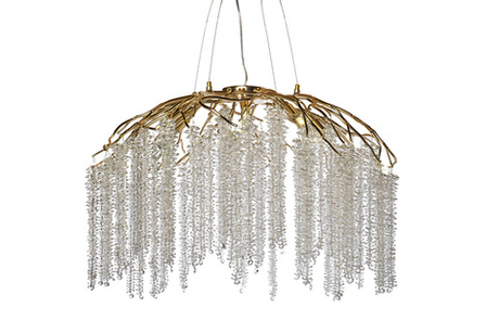 Люстра 100x45см Garda Decor металл, арт-деко, G9, 12 ламп, цвет золото