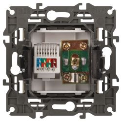 14-3110-02 ЭРА Розетка RJ45+TV, IP20, сл.кость | Elegance Слоновая кость