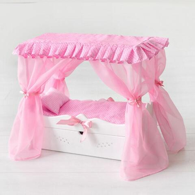 Кроватка с царским балдахином, постельным бельем, ящиком, бел. Манюня (Diamond princess)