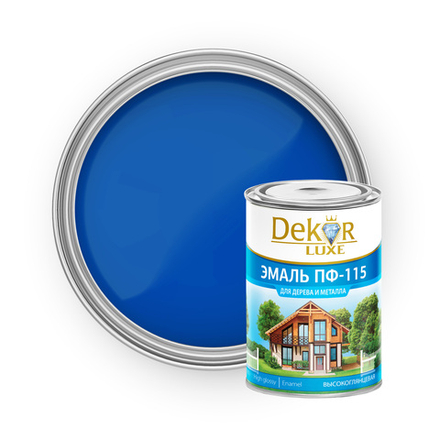 DEKOR LUXE  Эмаль ПФ-115 Синяя 0,8кг (Кубанские краски)