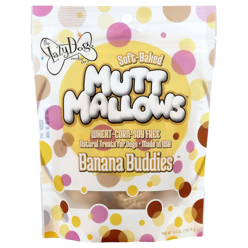 Lazy Dog Cookie, Mutt Mallows®, лакомства для собак, со вкусом банана Buddies™, 141,74 г (5 унций)