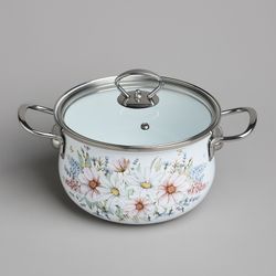 НАБОР КАСТРЮЛЬ AGNESS ЭМАЛИРОВАННЫХ СЕРИЯ "ДВОРЦОВЫЙ ПАРК" 4ПР. 2,0Л И 2,8Л, 18Х11СМ, 20Х12СМ