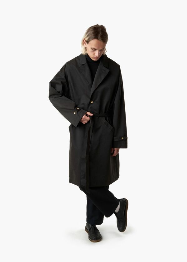 Плащ Средней Длины Мужской Черный - фото 4