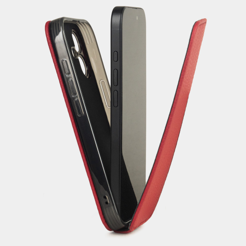 Чехол для iPhone 17 из кожи теленка, красного цвета