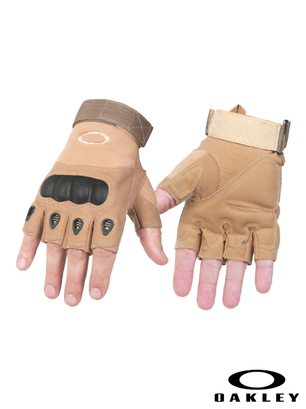 Перчатки беспалые с костяшками Oakley Factory Pilot Gloves (OK-323). Койот