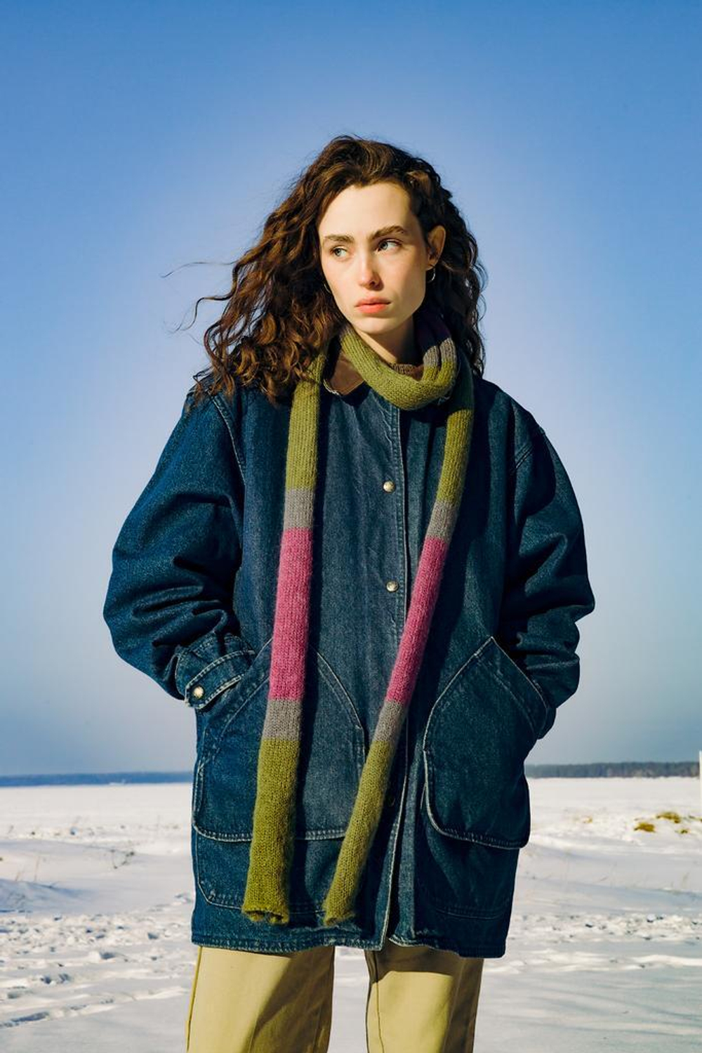 Шарф Jacob Cro "Purple/Swamp Green"