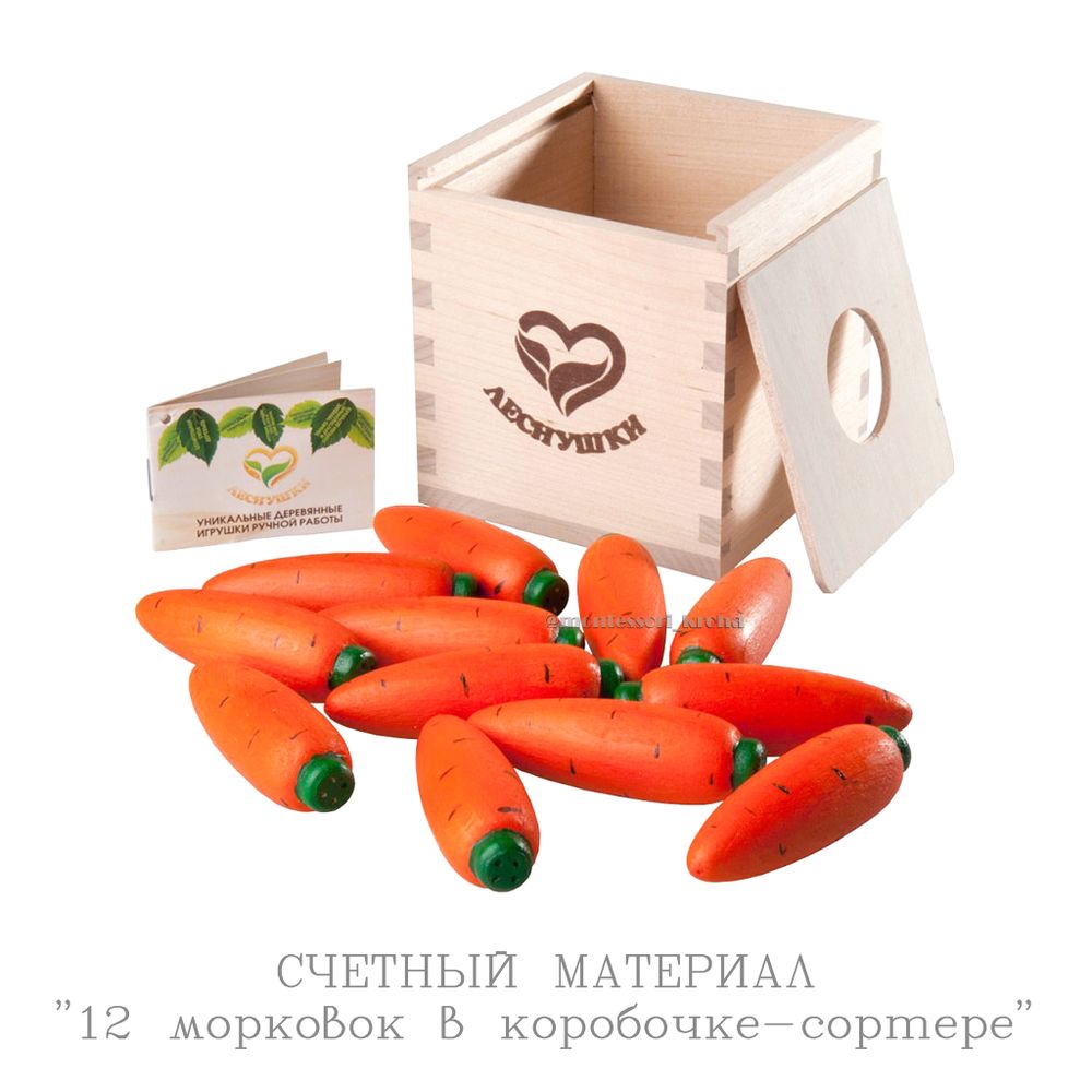 СЧЕТНЫЙ МАТЕРИАЛ &quot;12 морковок в коробочке - сортере&quot;