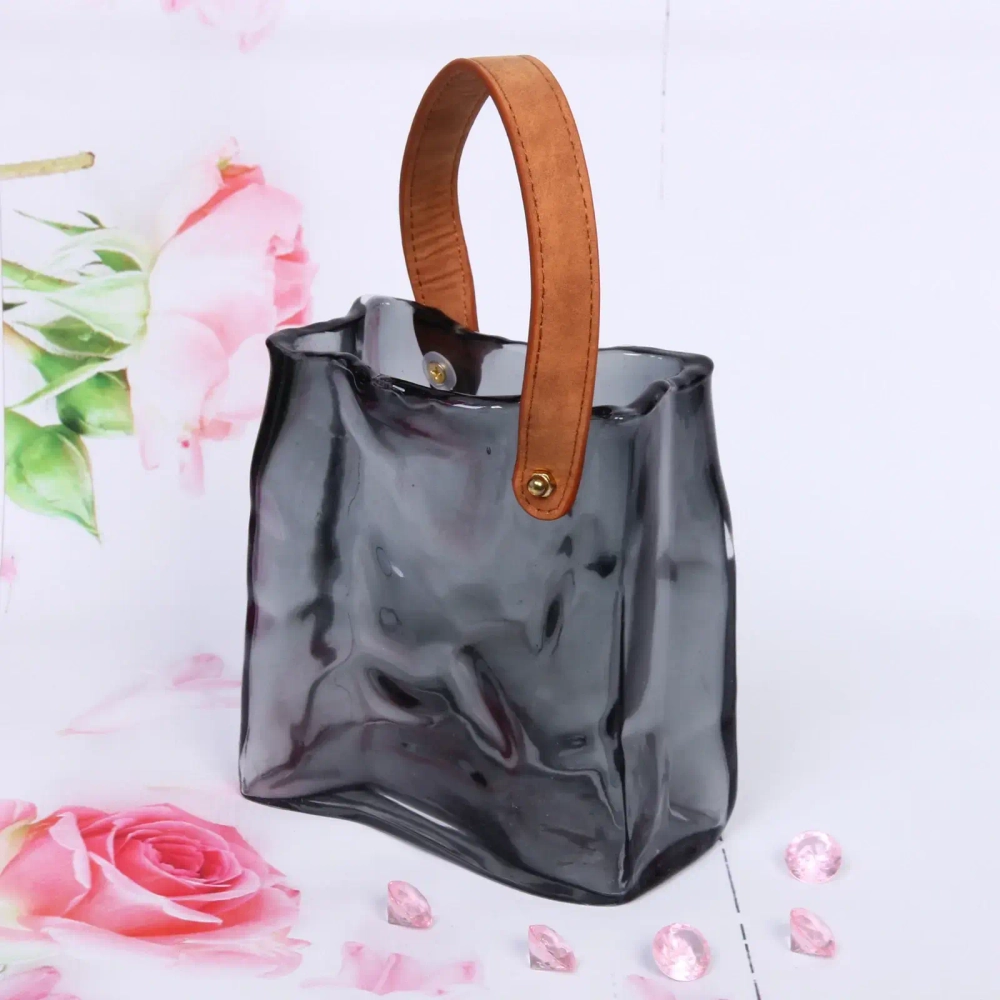 Ваза стеклянная «Молли» 14*17см серая