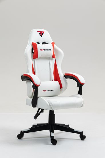 Кресло спортивное TopChairs Phantom бело-красный