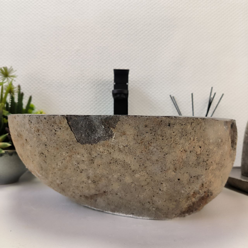 Раковина из речного камня RS-64116 (44*40*16) 0122