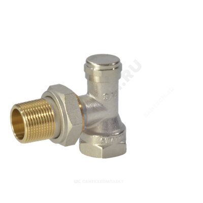 Клапан запорный Ду 15 Ру10 ВР угловой штуцер без уплотнения LV Ридан 003L0143R