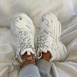 Balenciaga Triple S White Logo