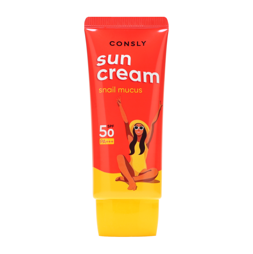 Крем солнцезащитный с муцином улитки CONSLY Daily Protection Snail Sun Cream SPF 50+ PA+++ 50 мл