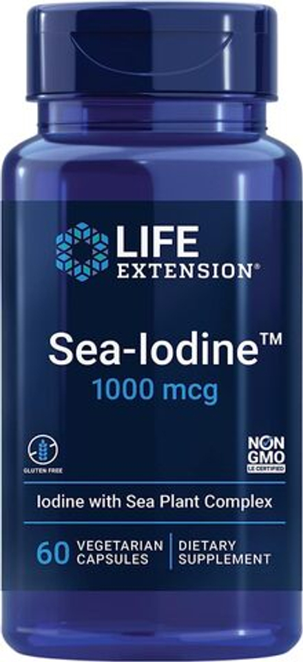 Life Extension, Морской йод 1000 мкг, Sea-Iodine 1000 mcg, 60 вегетарианских капсул