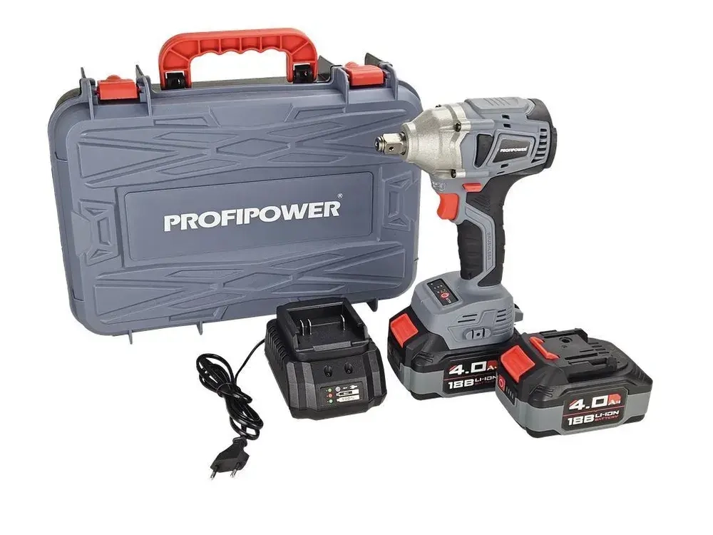 Гайковерт аккумуляторный ударный БЩ ProfiPower MKDTW-18B (Li-ion-2шт,4.0Ач,330Нм,З/У)