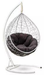 Подвесное кресло SEVILLA VERDE VELOUR белое, серая подушка (Laura Outdoor)