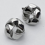 Ювелирные швензы с родиевым покрытием, размер 13*15 мм, цена за пару